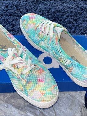 Keds Women's Pastel Tie-Dye Mesh Sneakers in Aqua Multi size 9 NIB